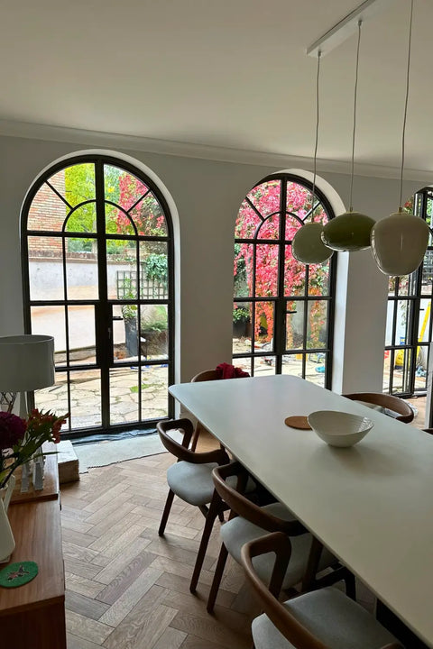 Arched external steel doors