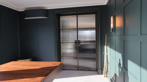 Steel double door in a modern interior