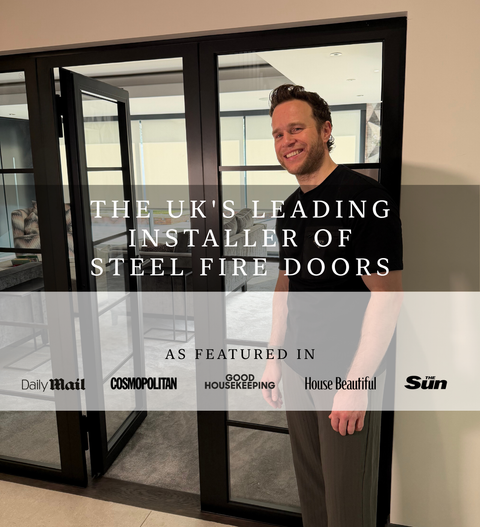 Steel fire doors installation at Olly Murs’ home with a professionally installed steel fire door for residential safety.